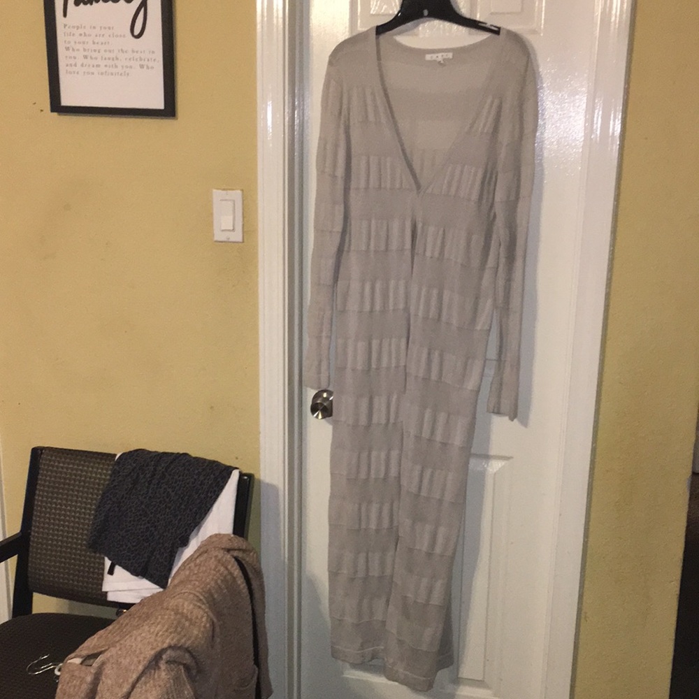 Gray cardigan duster open front medium.light weight